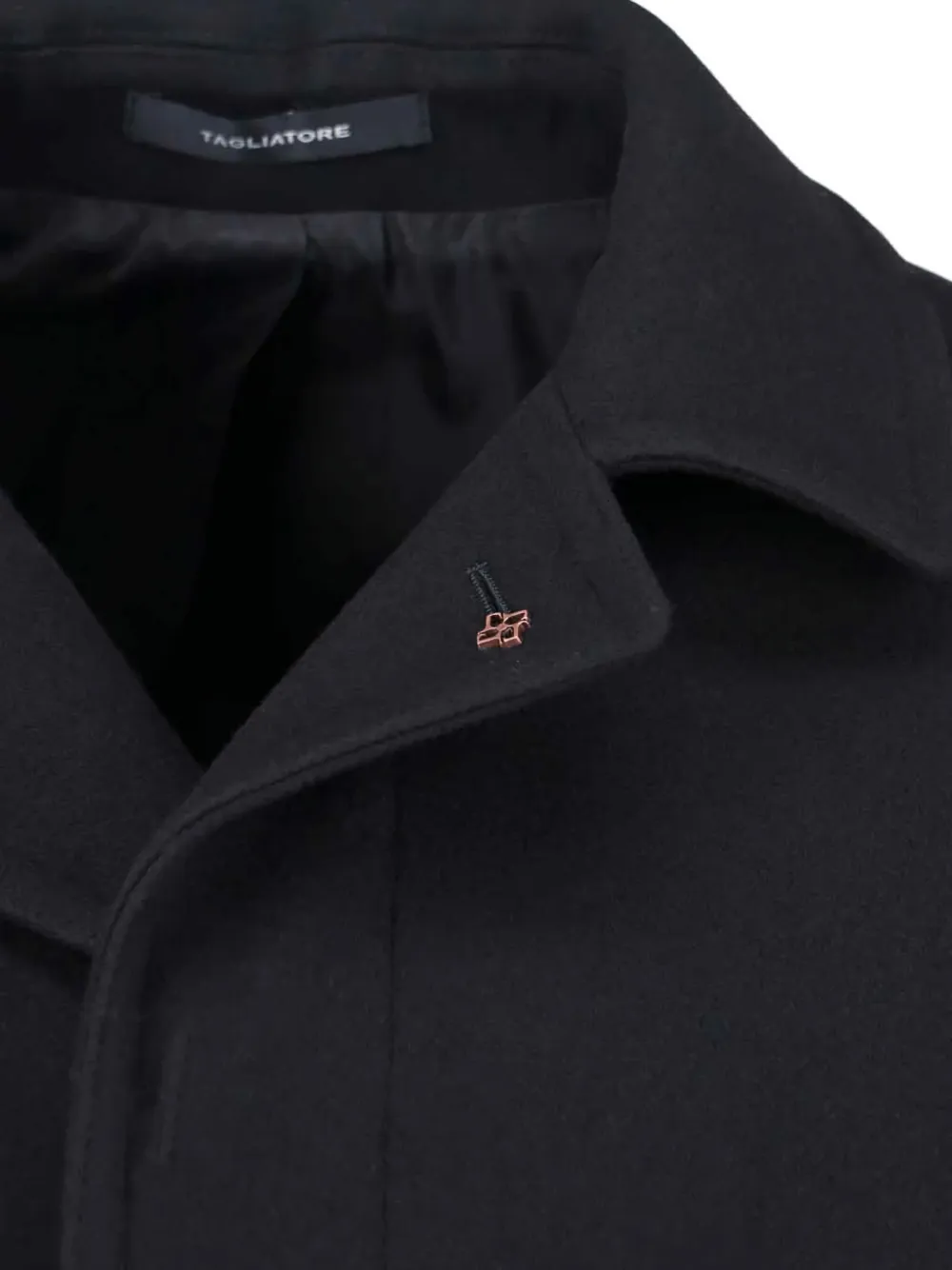 Tagliatore Straight Cut Coat With Concealed Button Placket In Blue