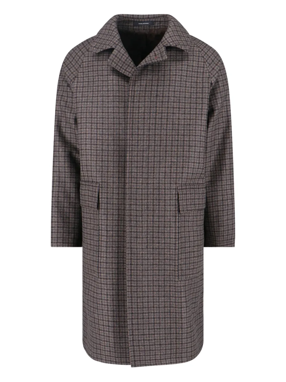 Tagliatore Houndstooth Pattern Jacket With Structured Collar And Flap Pockets In Gray