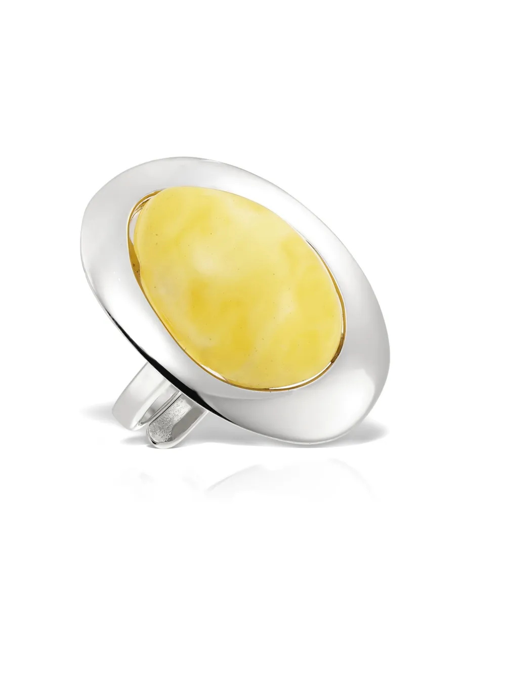 OBSIDIAN plated oval ring - Zilver