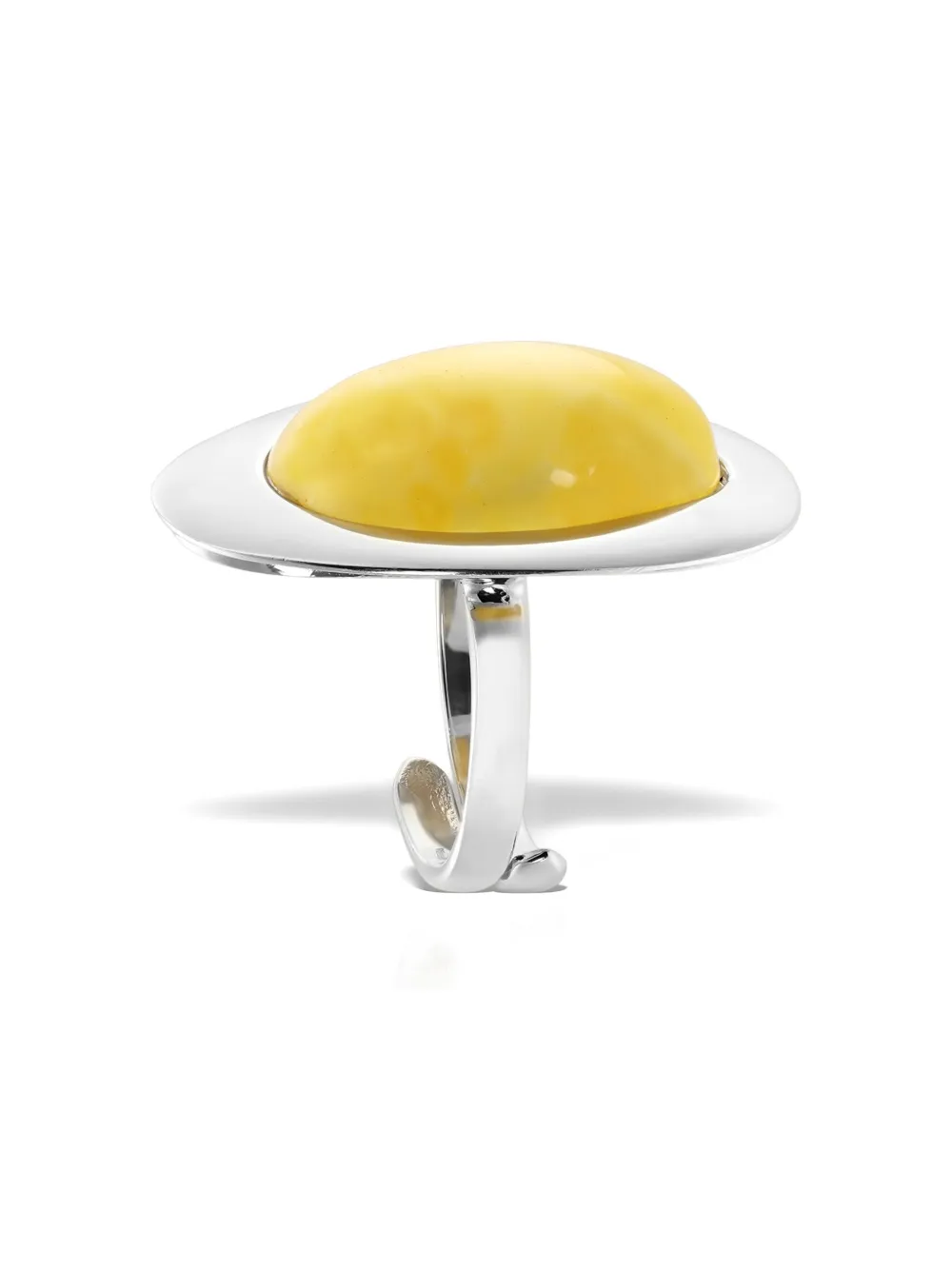 OBSIDIAN plated oval ring | Silver | Image 1