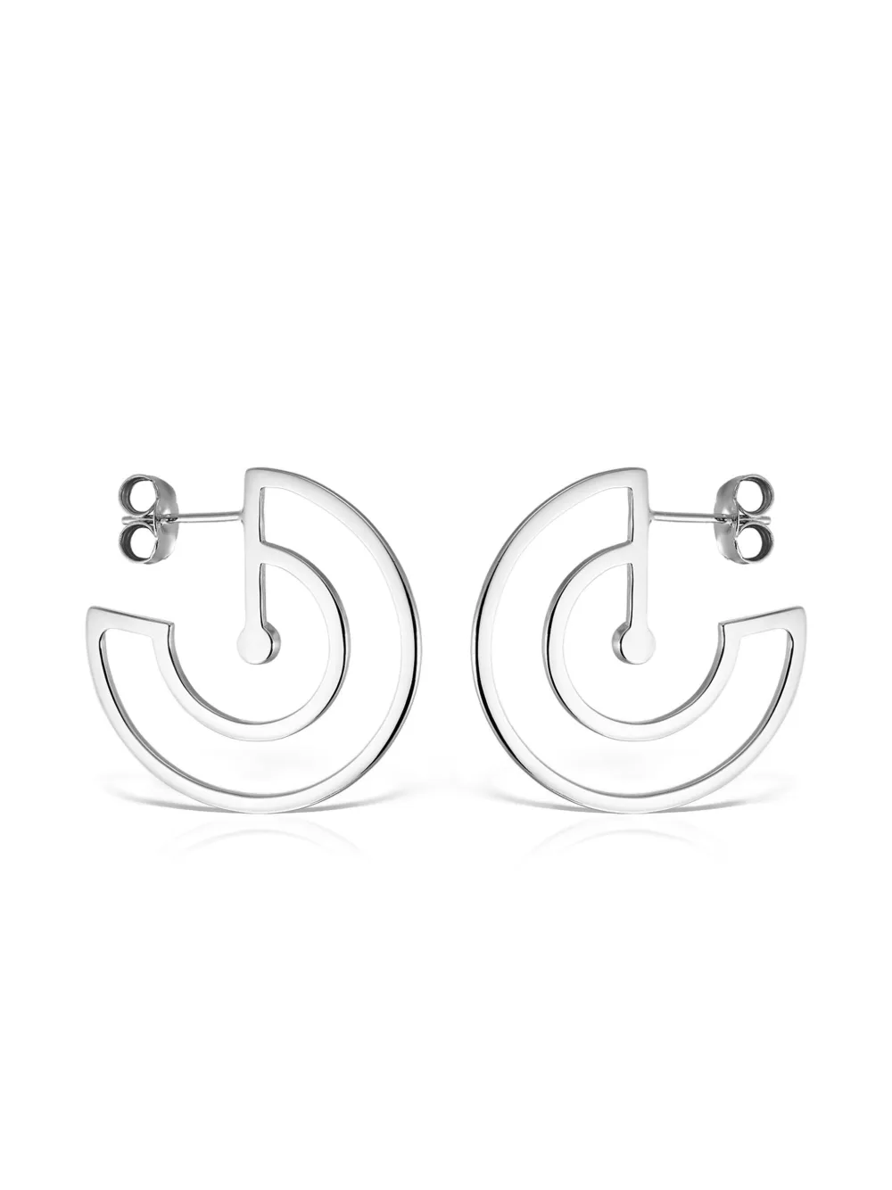 OBSIDIAN plated hoop earrings - Zilver