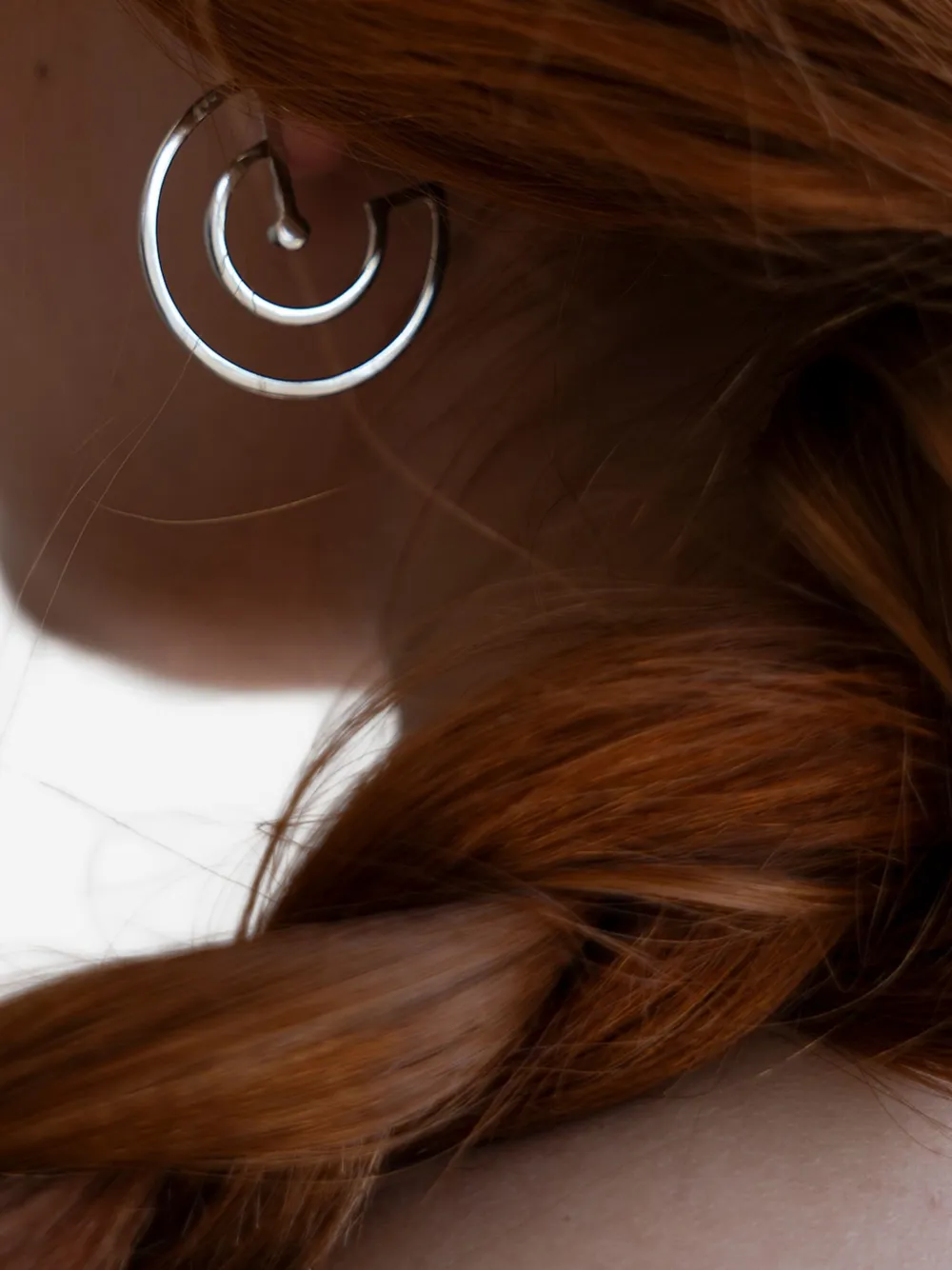 OBSIDIAN plated hoop earrings - Argento