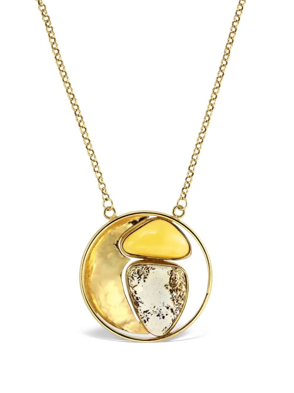 OBSIDIAN collar con dije redondo | dorado | Image 1