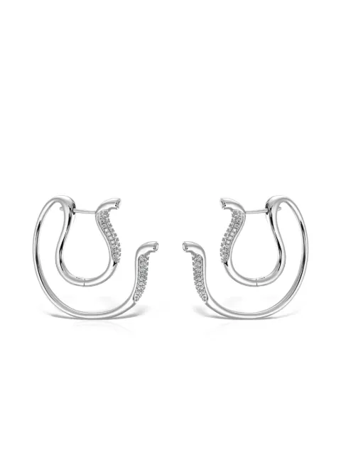 OBSIDIAN embellished hoop earrings