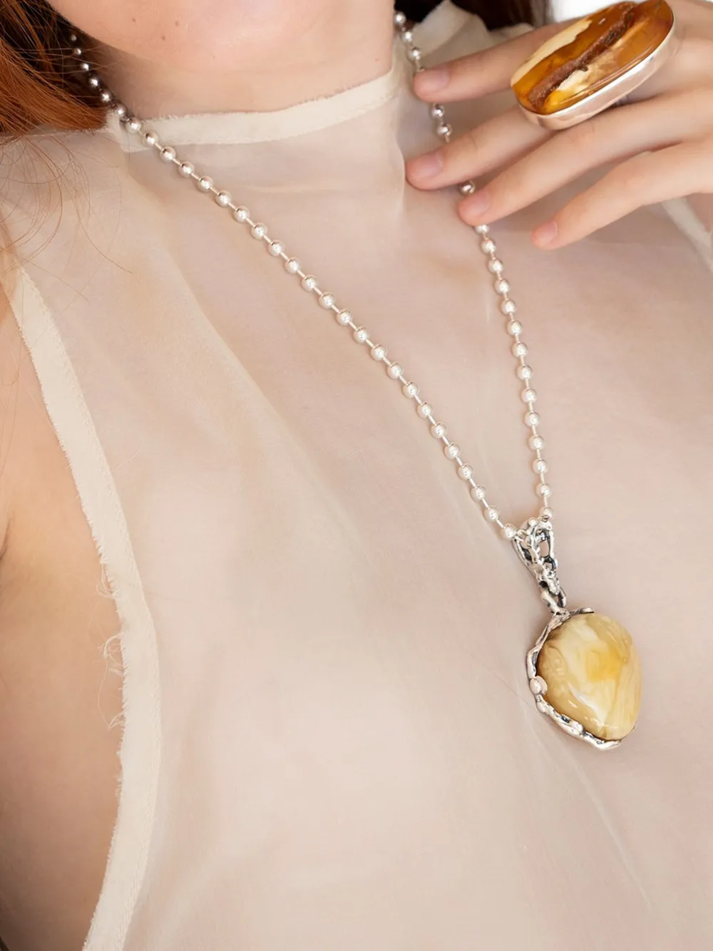 OBSIDIAN collar con dije de gema | Image 2