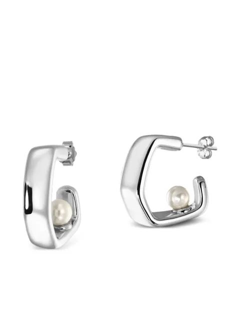 OBSIDIAN freshwater pearl geometric earrings