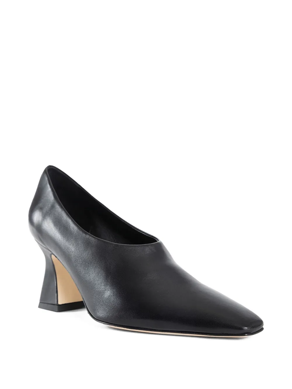 Aeyde 60mm Square Toe Leather Loafers In Black