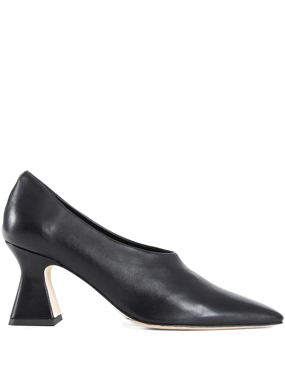 Aeyde 60mm Square Toe Leather Loafers In Black