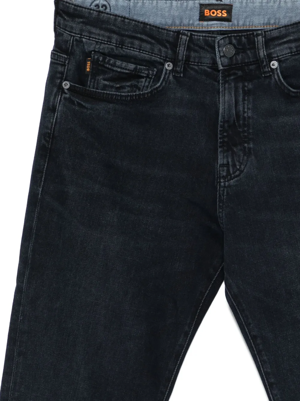 Hugo Boss Logo-patch Jeans In Brown