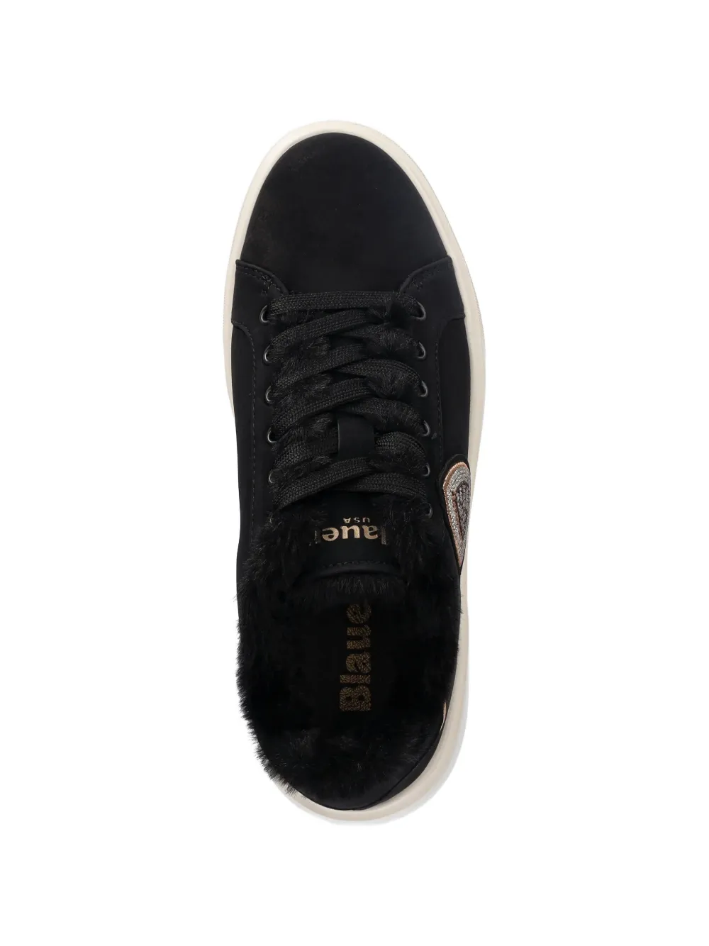 Blauer Venus faux-fur-trim sneakers Zwart