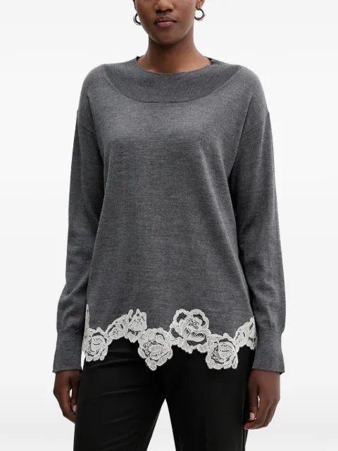 Blugirl lace-trim crew-neck sweater 