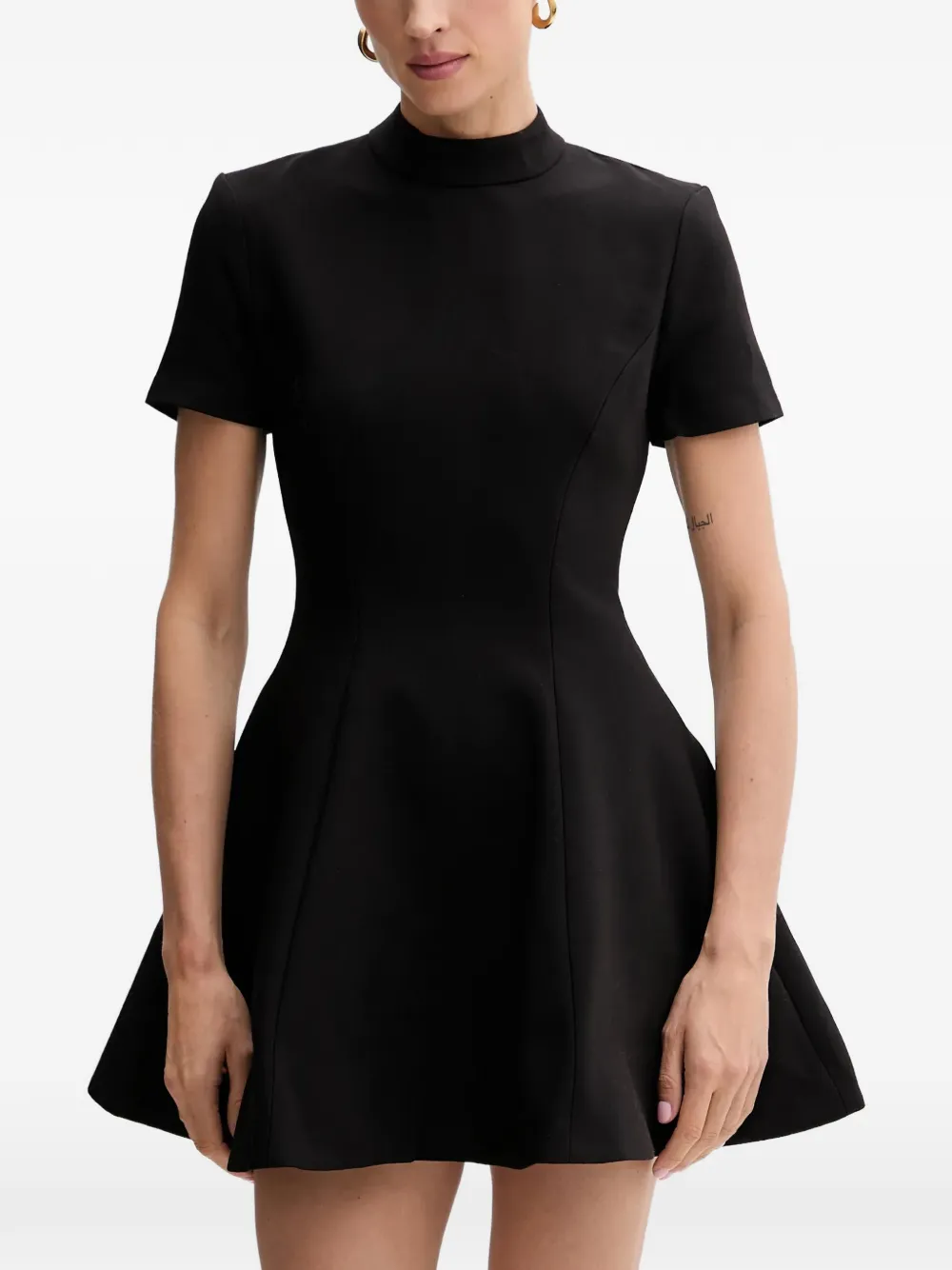 Bardot Zephyra short-sleeved flared mini dress - Nero