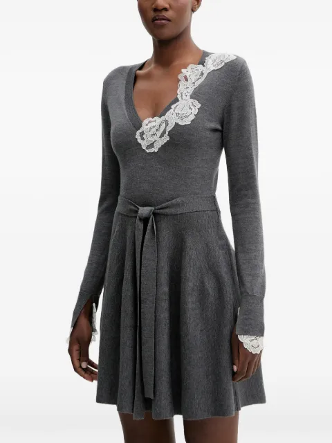 Blugirl lace-trim V-neck mini dress