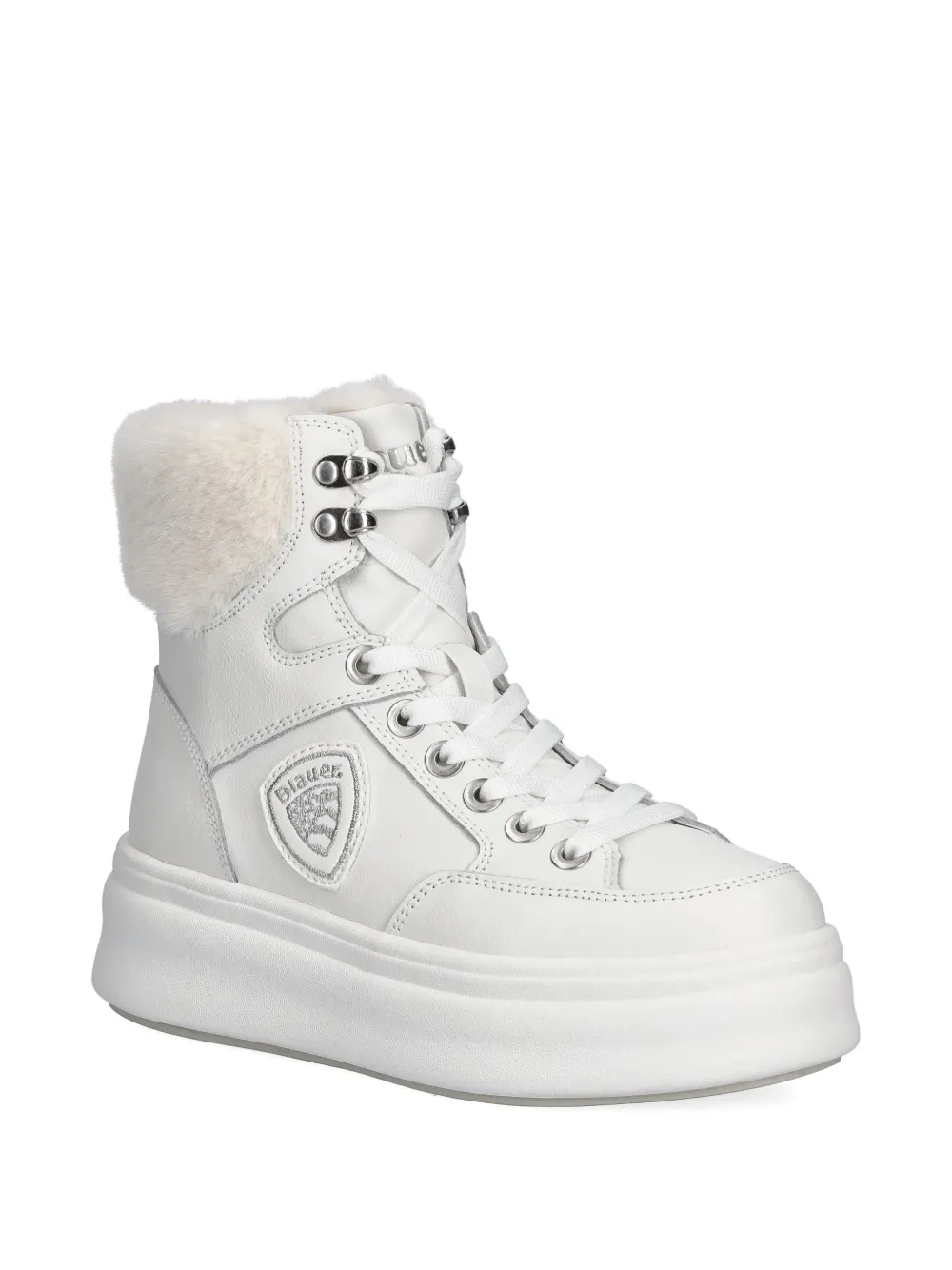 Blauer Emery veterlaarzen met afwerking van imitatiebont Wit