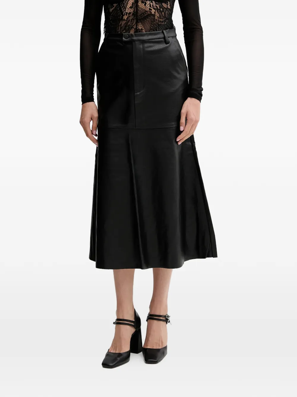 Bardot A-line midi skirt - Nero