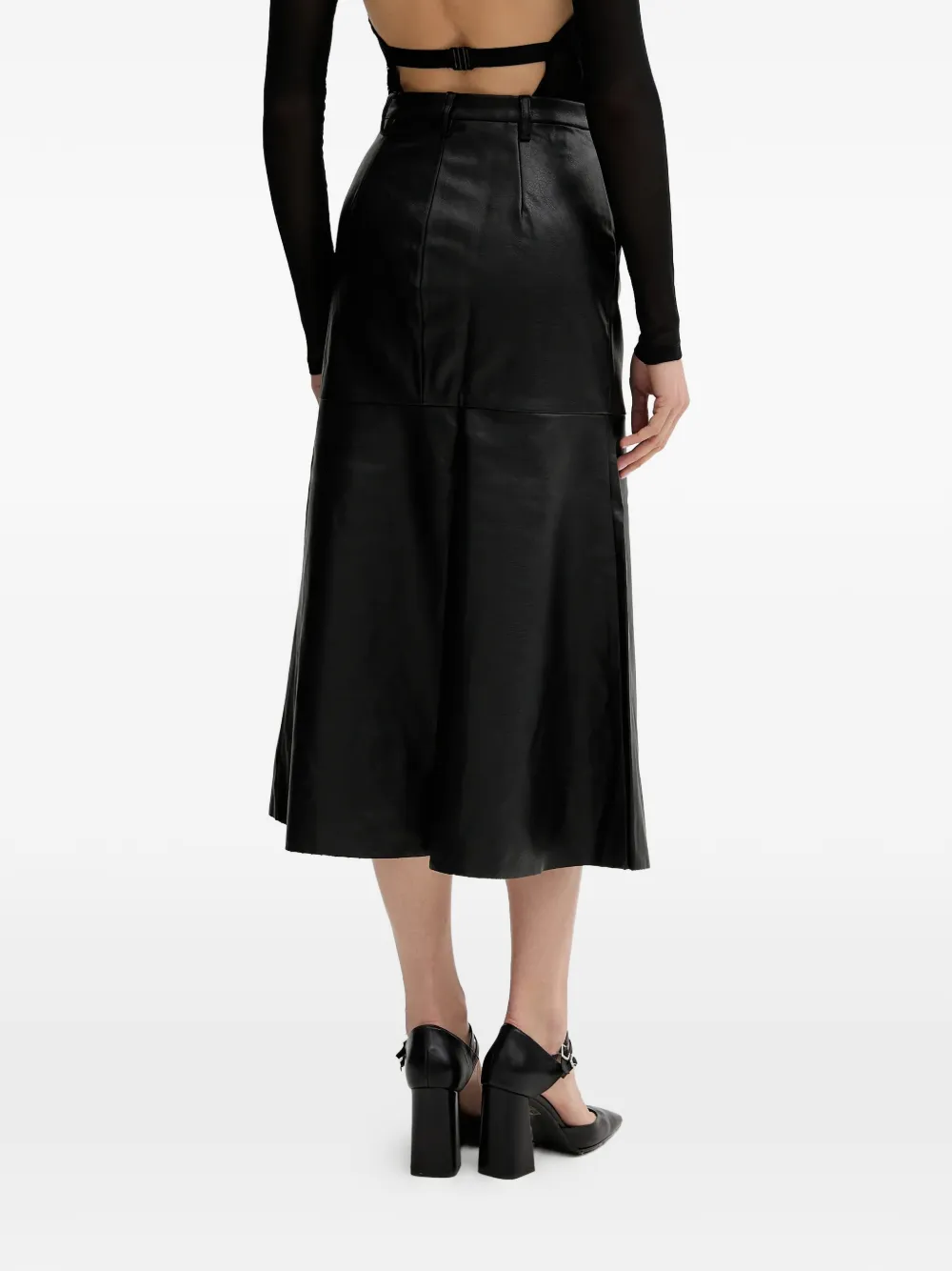  Bardot Falda Midi Acampanada - Negro 