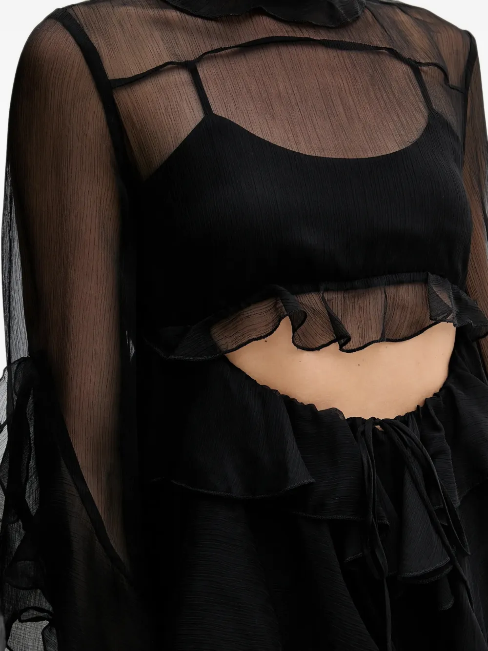 Bardot Mini-jurk met ruches en uitgesneden details Zwart
