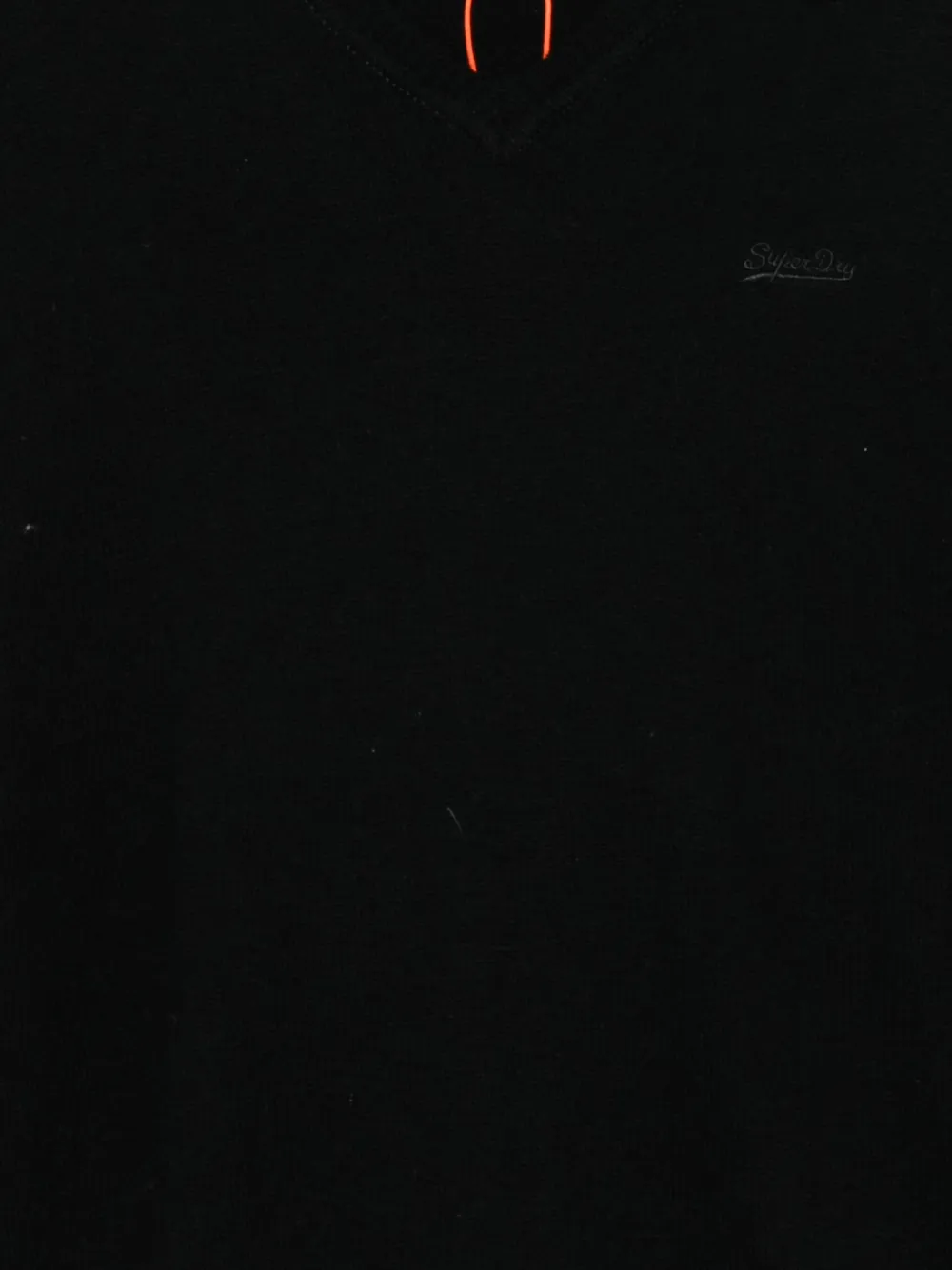 Superdry Logo-embroidered V-neck Jumper In Black