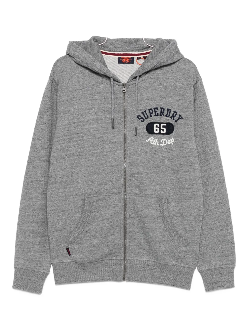 Superdry logo-embroidered zip-up hoodie | Grey | Image 1