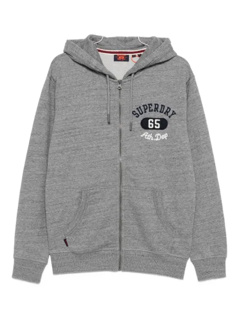 Superdry logo-embroidered zip-up hoodie 