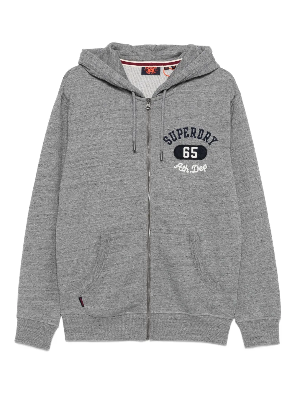 Superdry hoodie con logo bordado y cierre | gris | Image 1