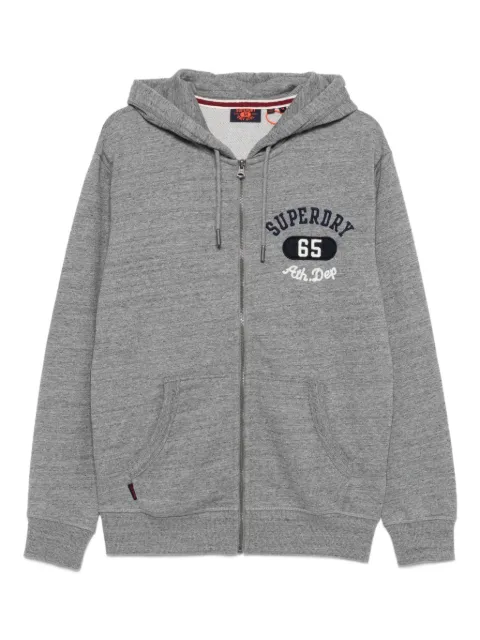 Superdry logo-embroidered zip-up hoodie 