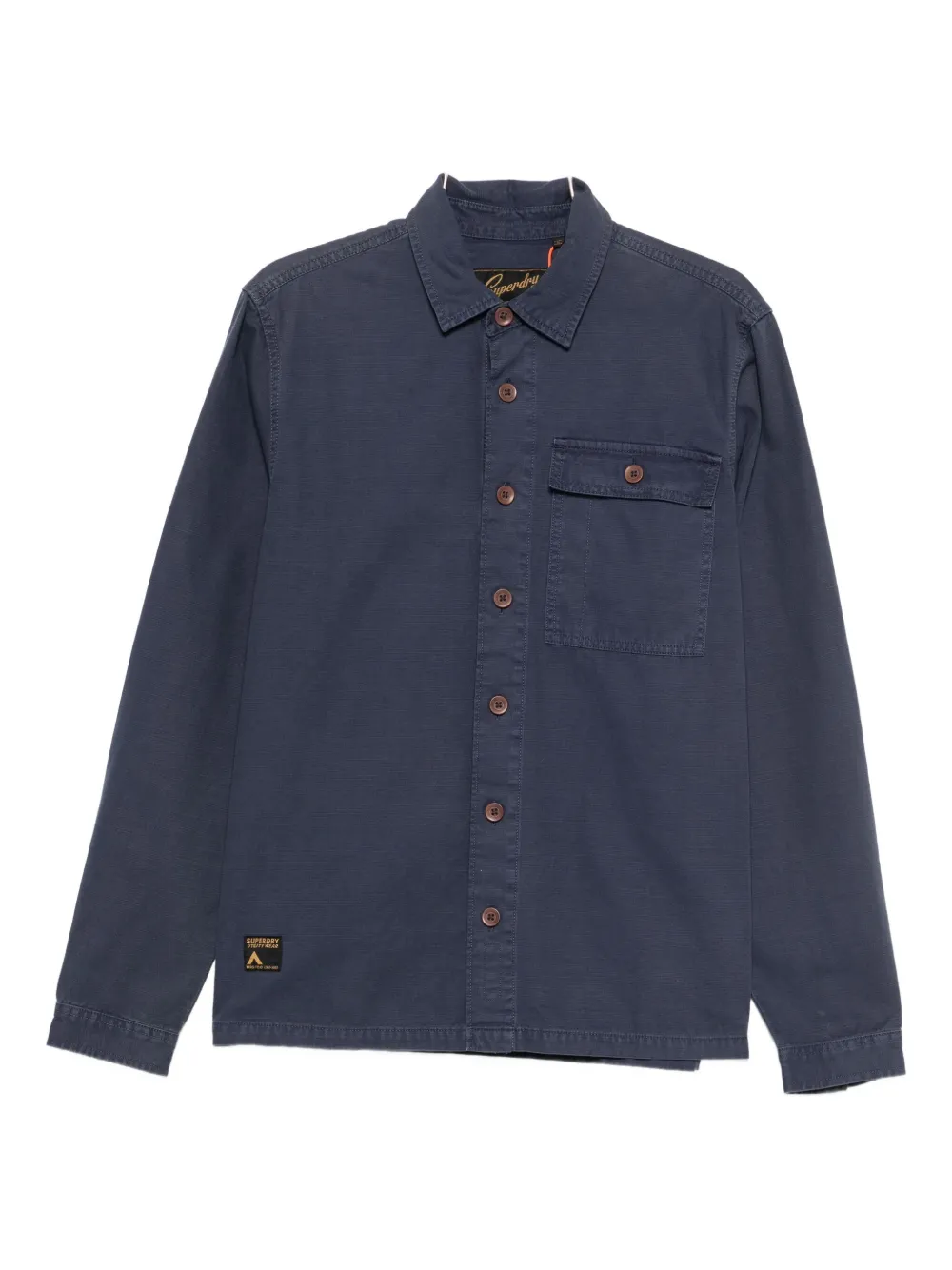 Superdry Buttoned Chest-pocket Shirt In Blue