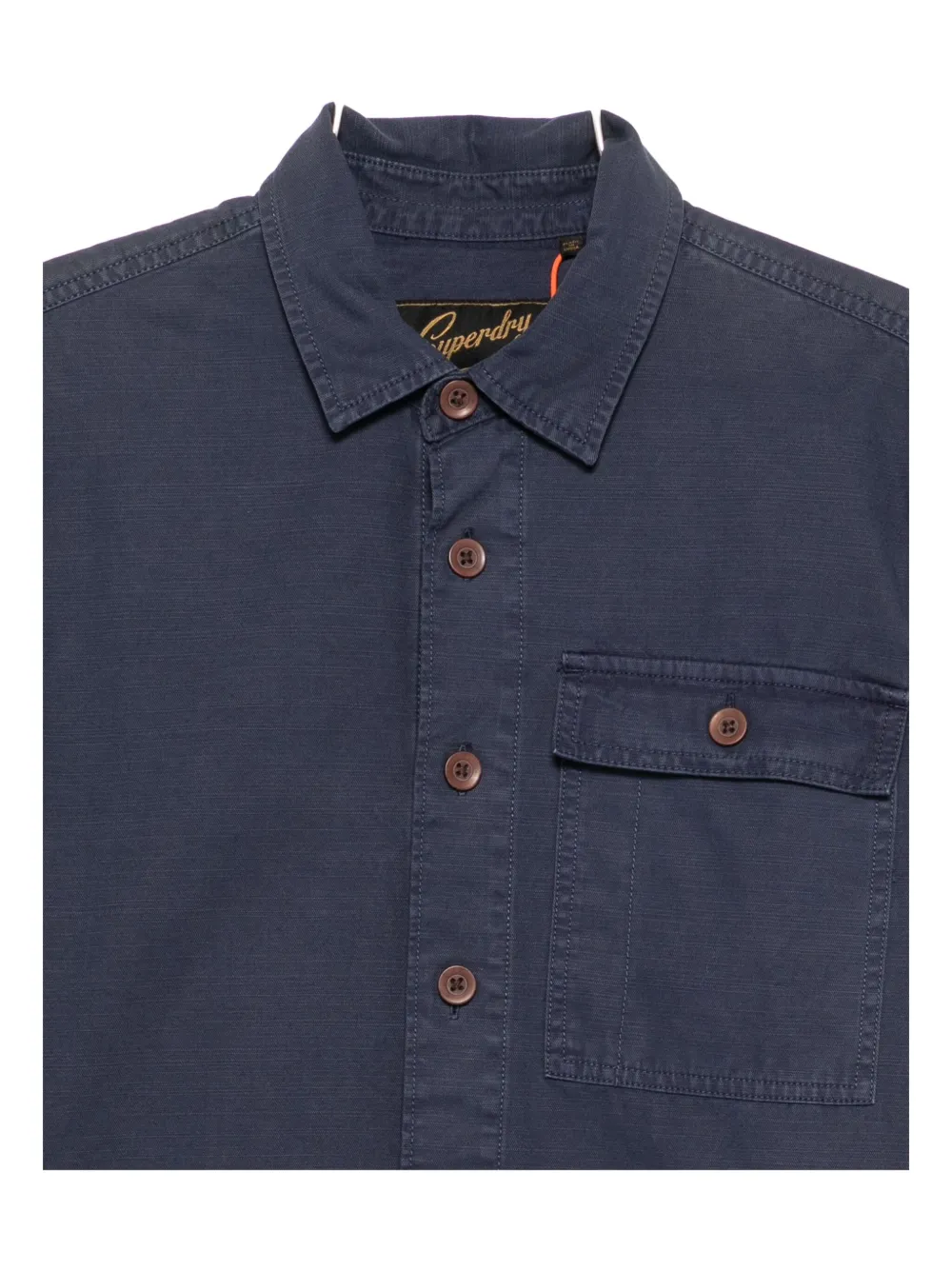 Superdry Buttoned Chest-pocket Shirt In Blue