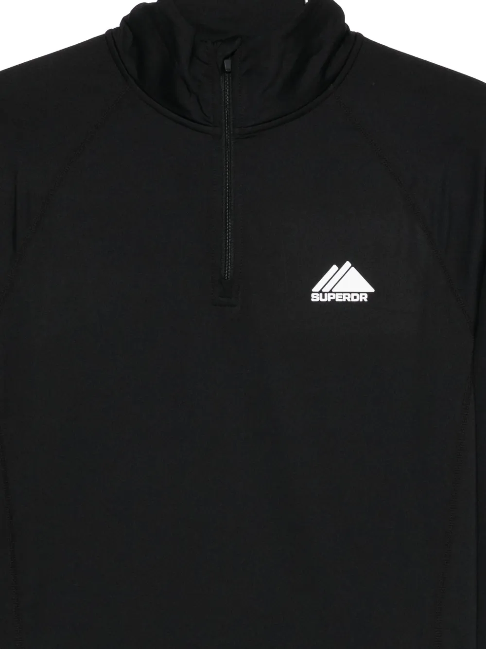 Superdry Half-zip Long-sleeve T-shirt In Black
