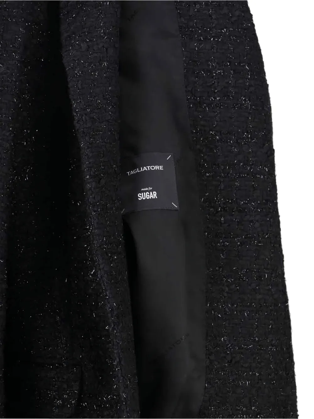 Tagliatore Tailored Black Jacket With Notched Lapel And Textured Fabric In Black