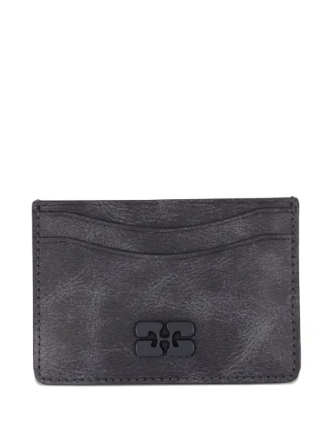 GANNI logo-patch card holder