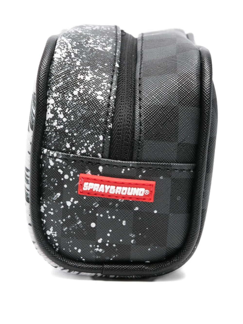 Sprayground Kid Graphic-print Checkered Bag In Black