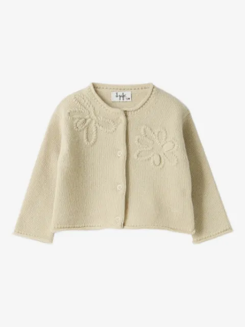 Il Gufo floral-embroidered wool cardigan