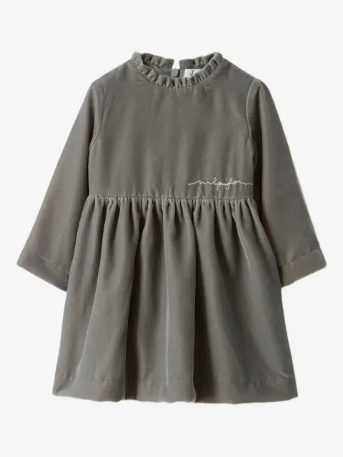 Il Gufo ruffled-detail velvet dress