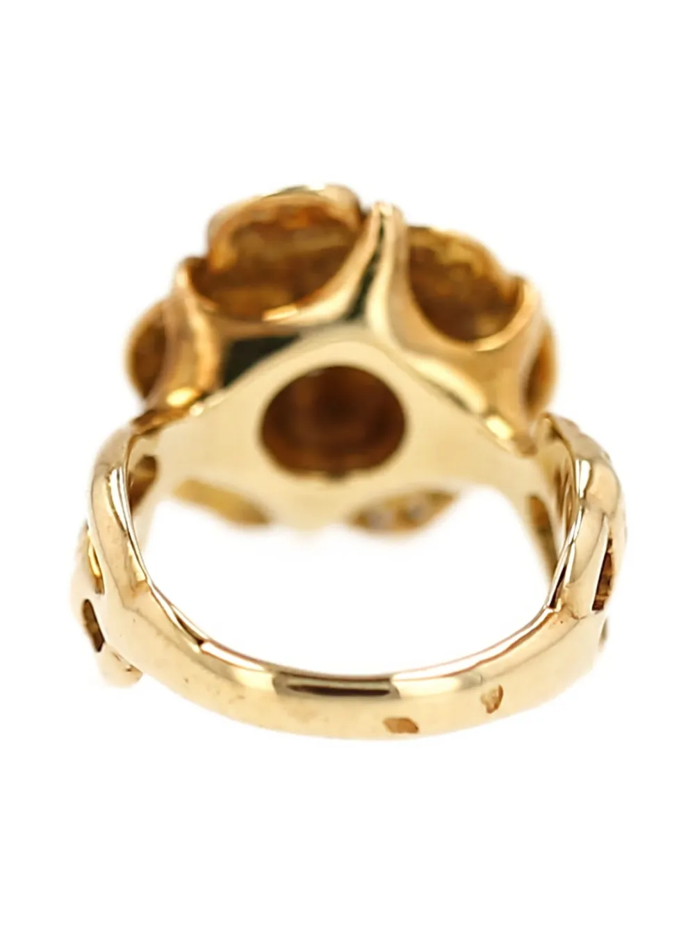 CHANEL Pre-Owned 1990s yellow gold diamond ring - ゴールドトーン CHANEL Pre-Owned 1990s yellow gold diamond ring - ゴールドトーン