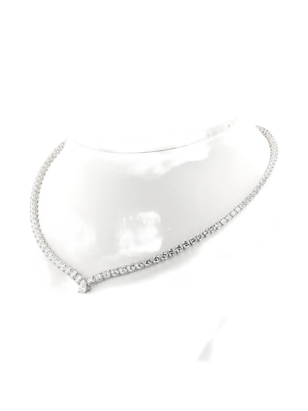 Pre-owned Cartier 2002 Platinum Diamond Necklace In Silver