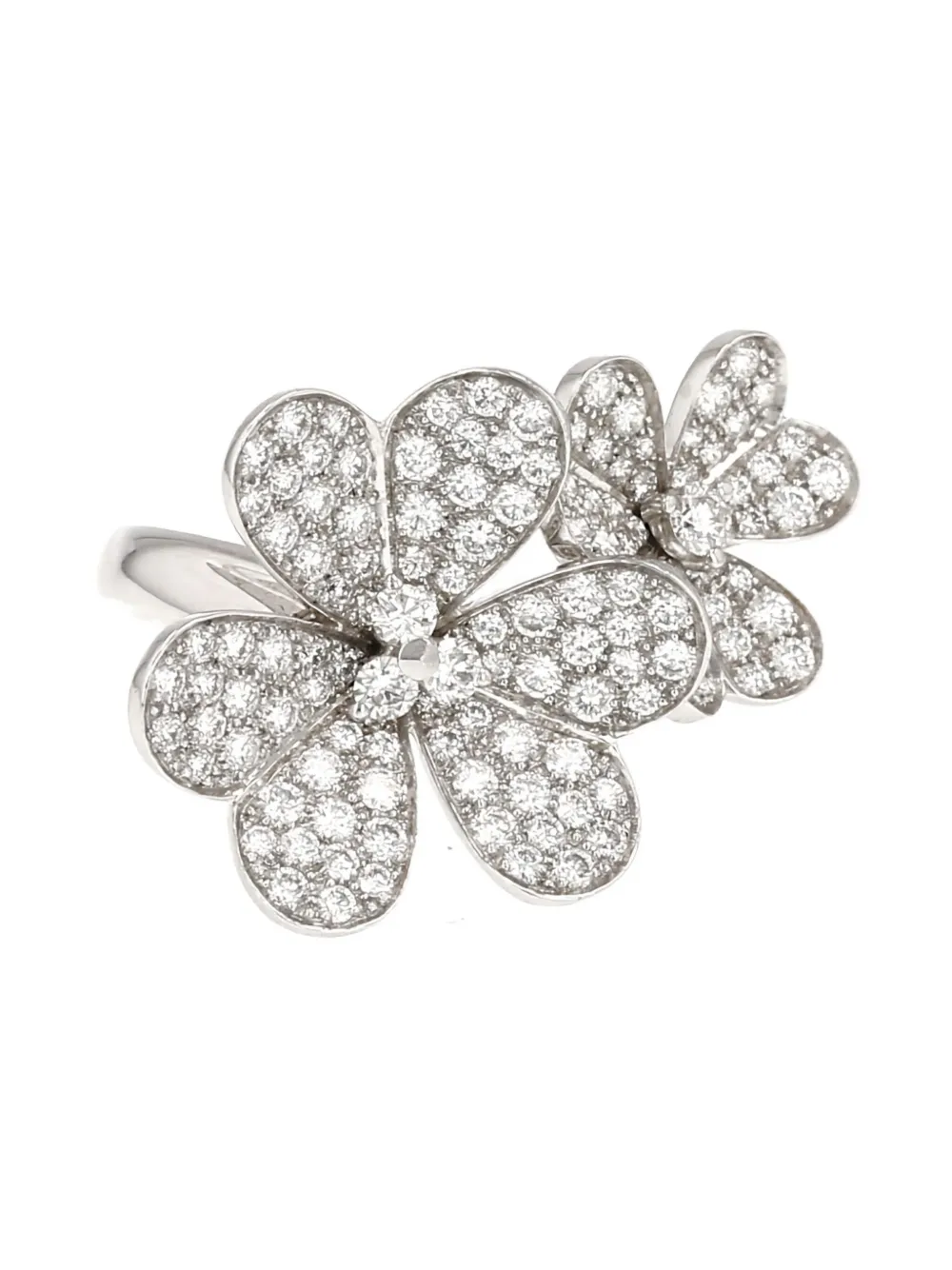 Pre-owned Van Cleef & Arpels 2000s White Gold Diamond Ring In Silver
