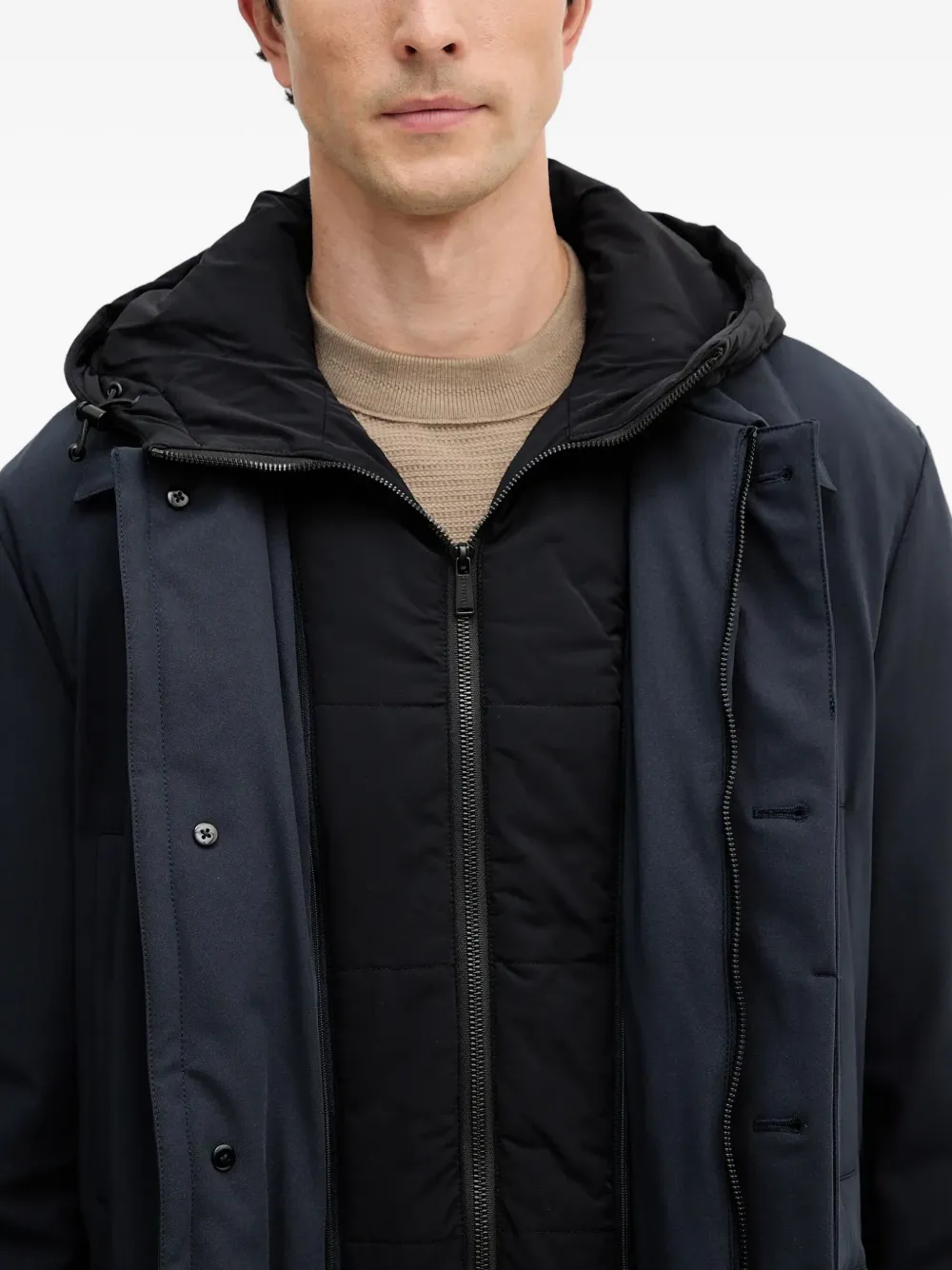 Trussardi Jack met capuchon Blauw