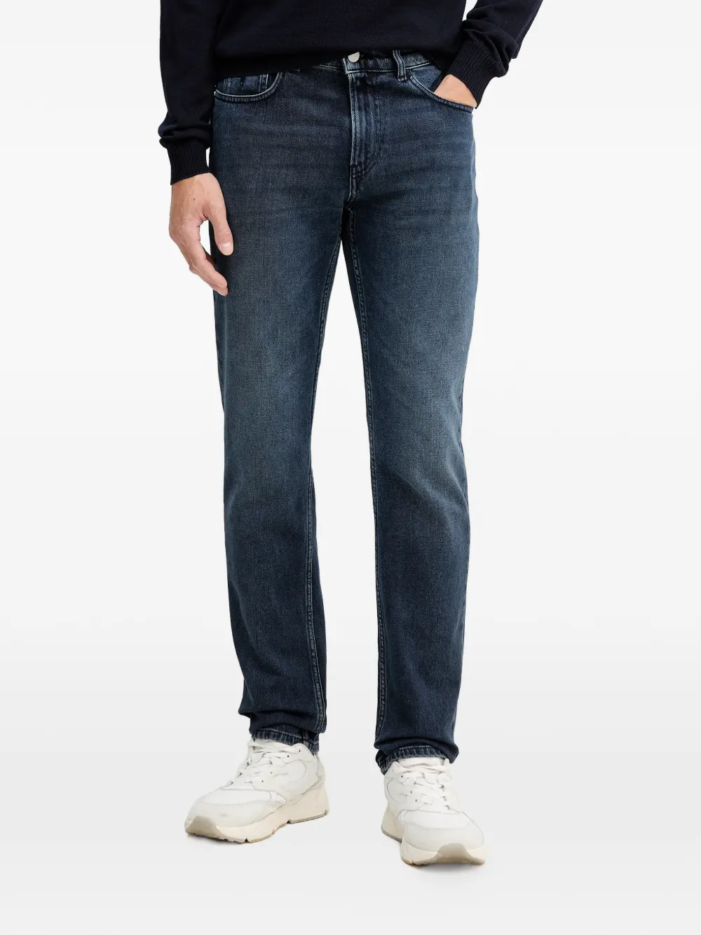 Trussardi Close denim patch jeans - Blu