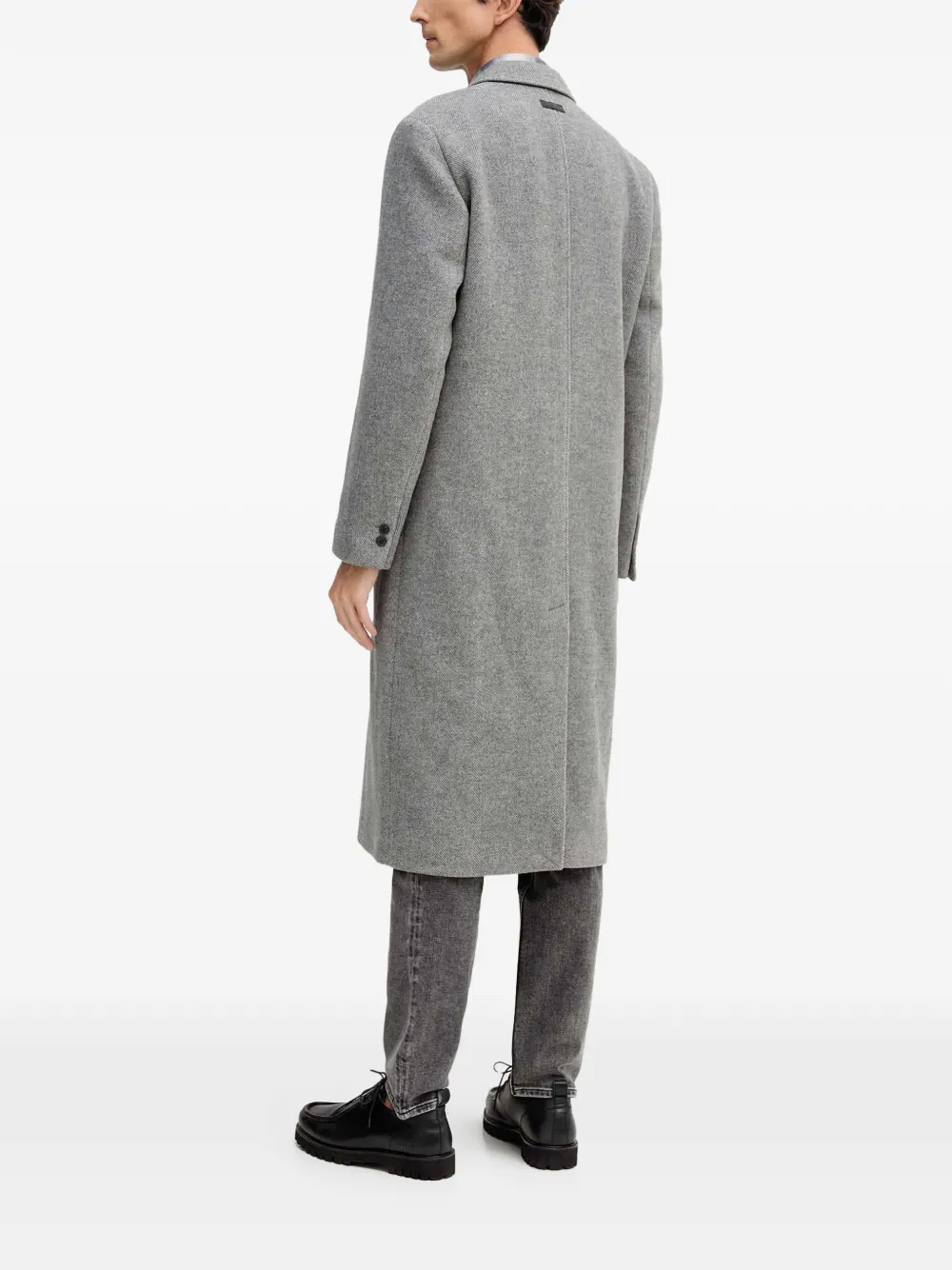  Trussardi Herringbone Pattern Coat - Grey 
