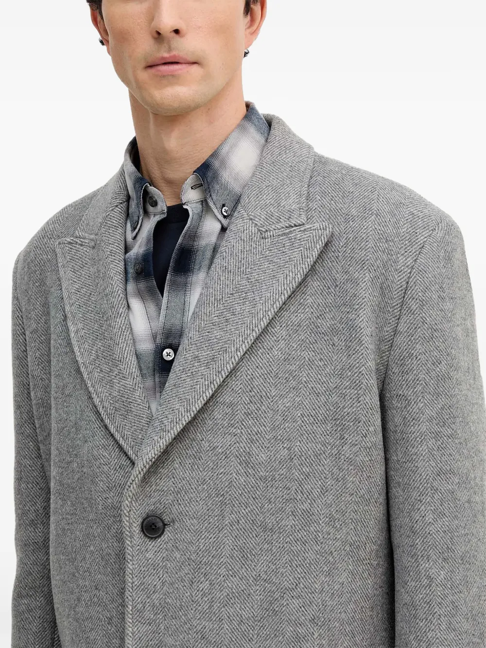 Trussardi Jas met visgraatpatroon Grijs