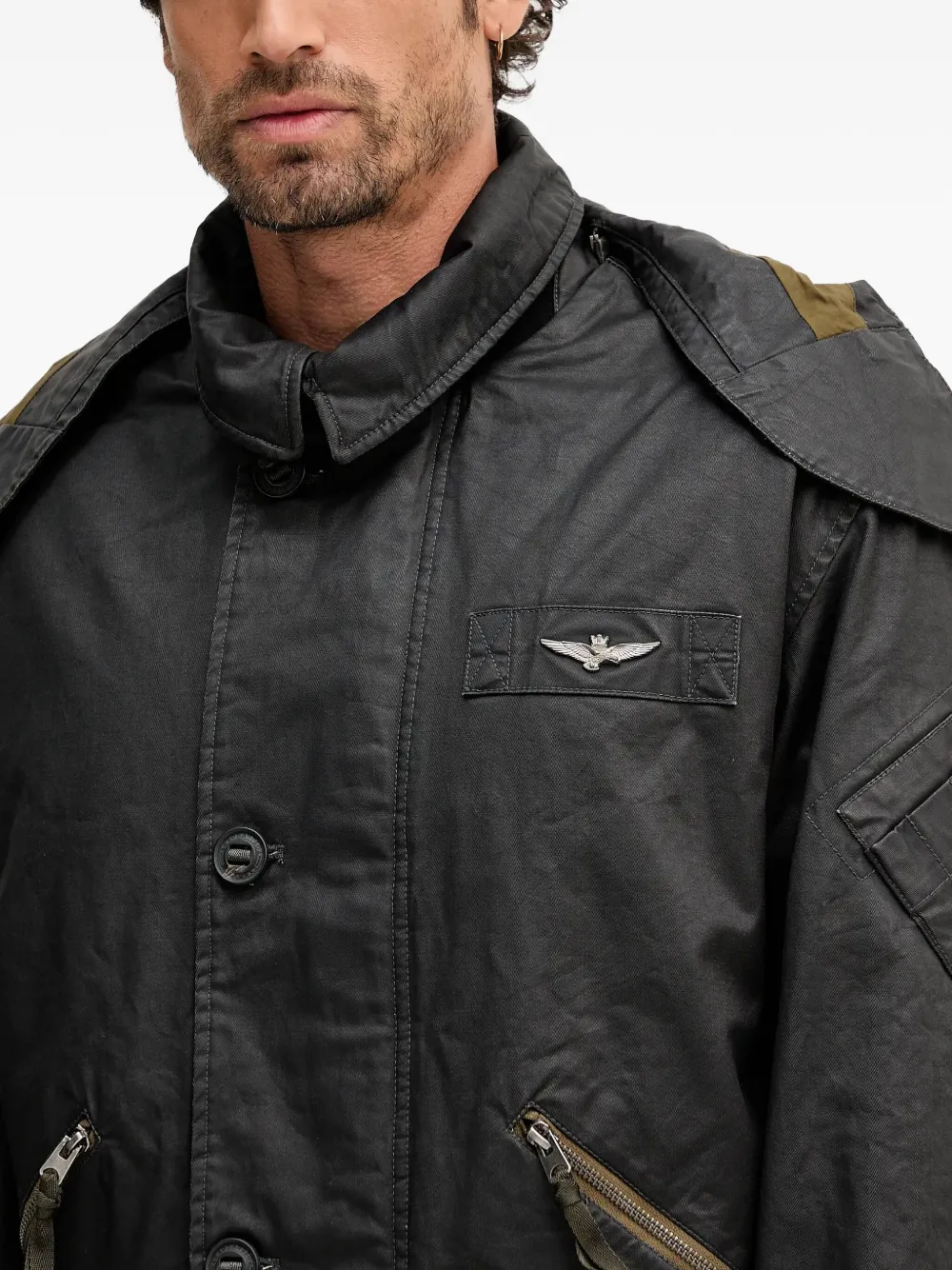Aeronautica Militare Jack met capuchon en knopen Grijs