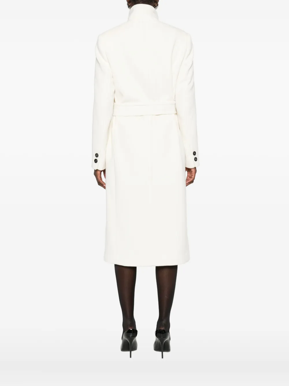 Max Mara Button-fastening Coat In White