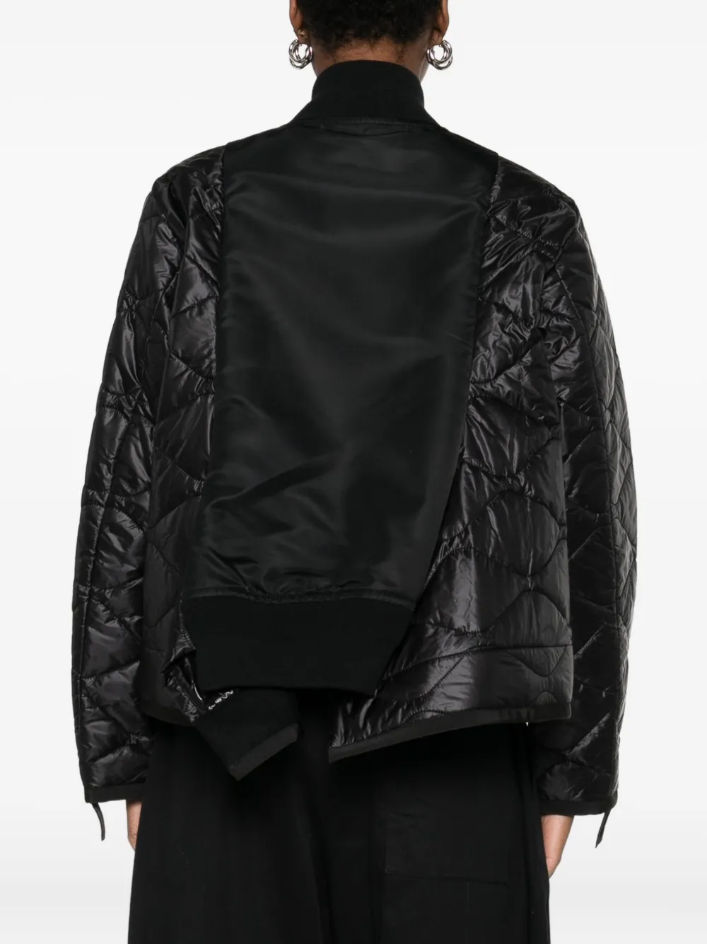 Sacai ジップアップ キルティングジャケット | ブラック | FARFETCH JP