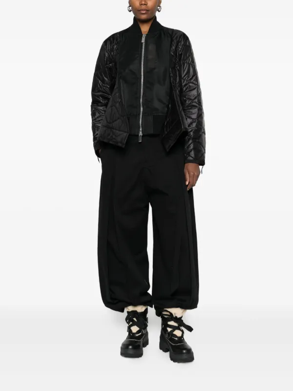 Sacai ジップアップ キルティングジャケット | ブラック | FARFETCH JP