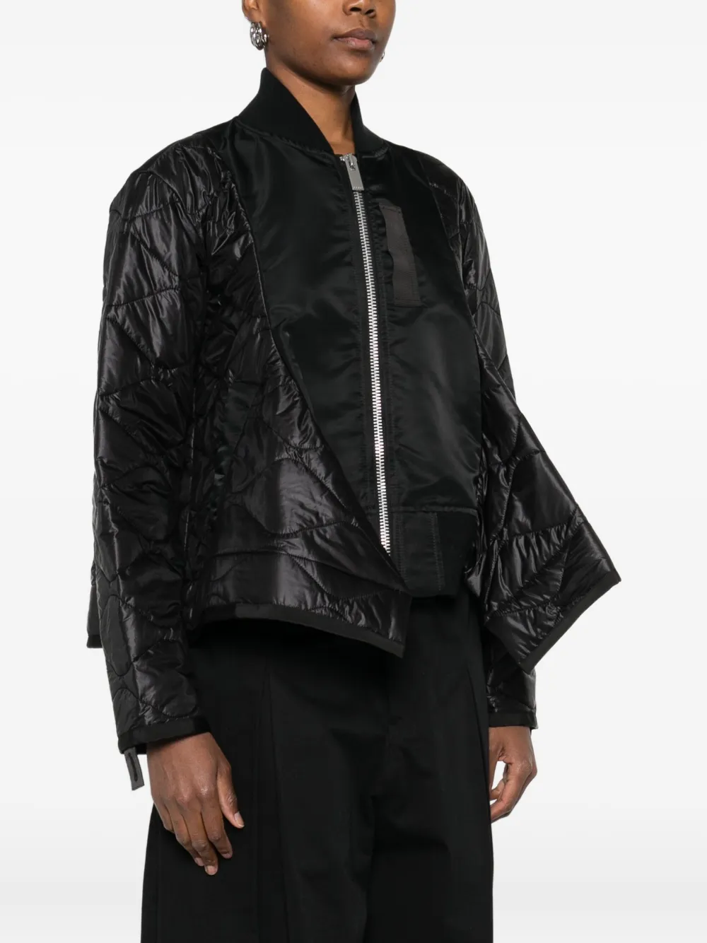 Sacai ジップアップ キルティングジャケット | ブラック | FARFETCH JP