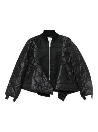 Sacai ジップアップ キルティングジャケット | ブラック | FARFETCH JP