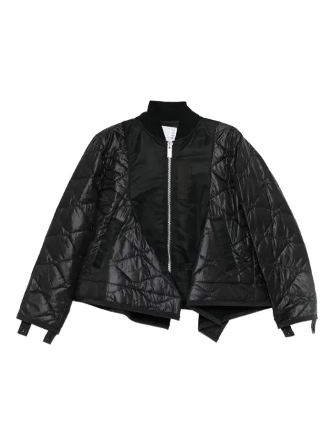 sacai quilted zip-up bomber jacket