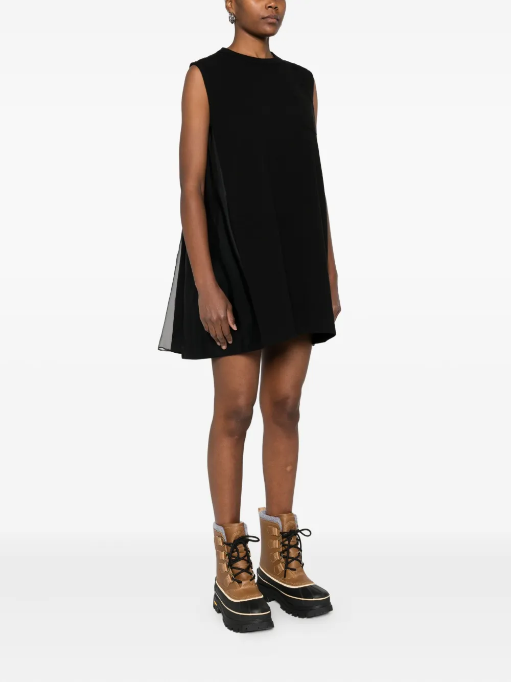 Sacai Sleeveless Mini Dress In Black