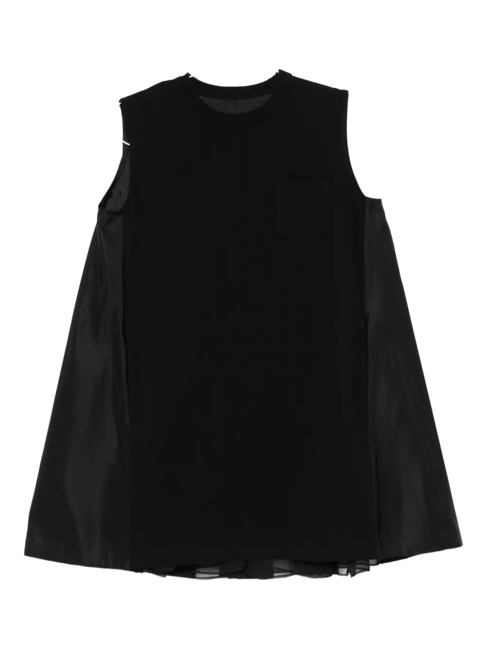Sacai Sleeveless Mini Dress In Black